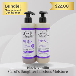 Carol's Daughter Black Vanilla Luscious Moisture Shampoo & Conditioner 12 oz Ea